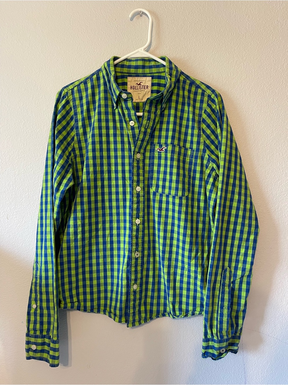 Hollister Y2K Vintage Checkered Button Down Shirt Size Large